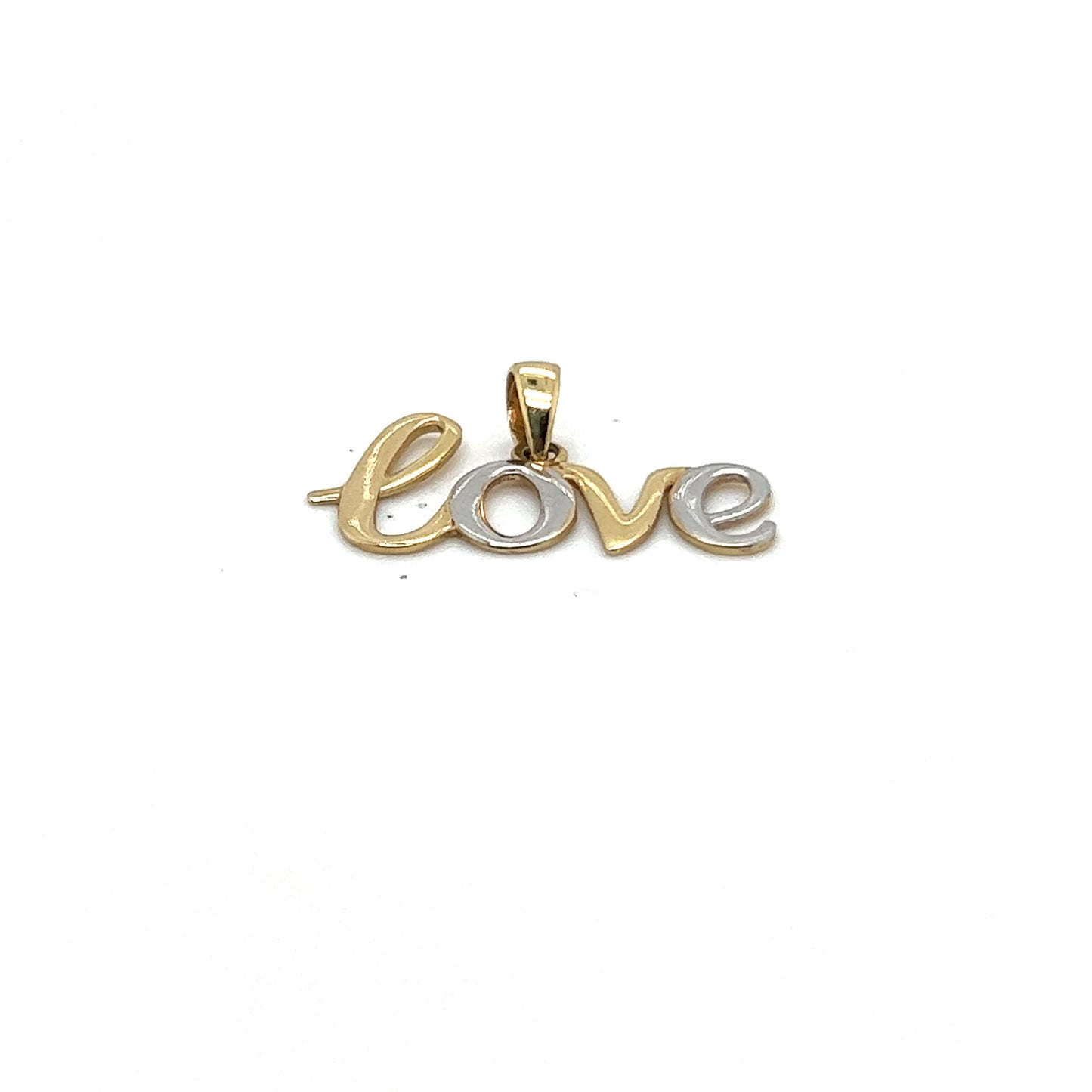 14K Two Tone Love Pendant