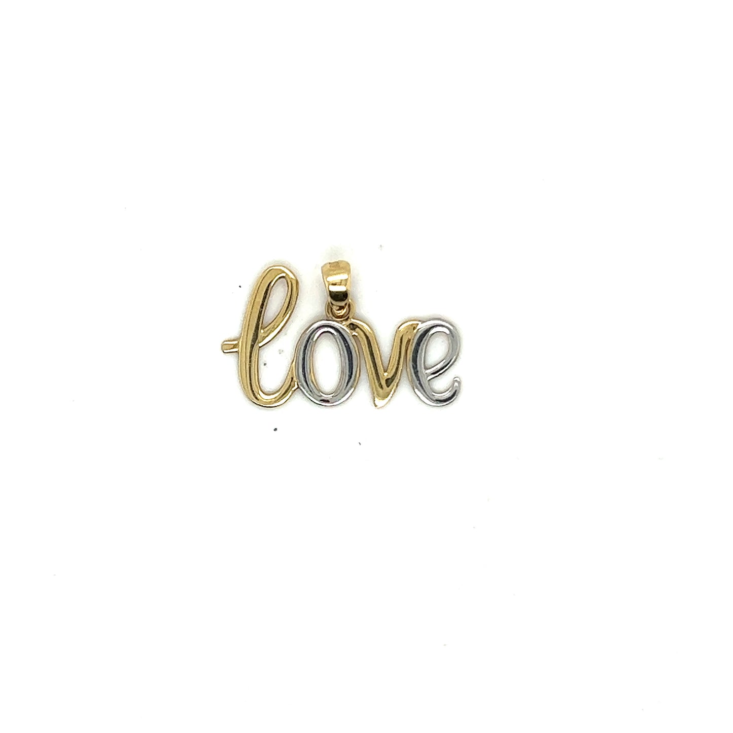 14K Two Tone Love Pendant