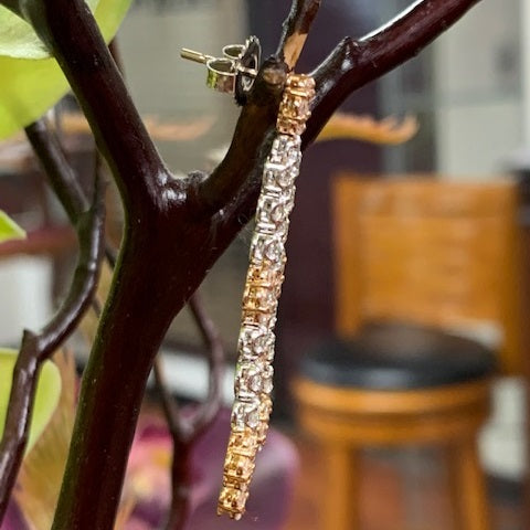 18K Classy Dangle Drop Diamond Earrings