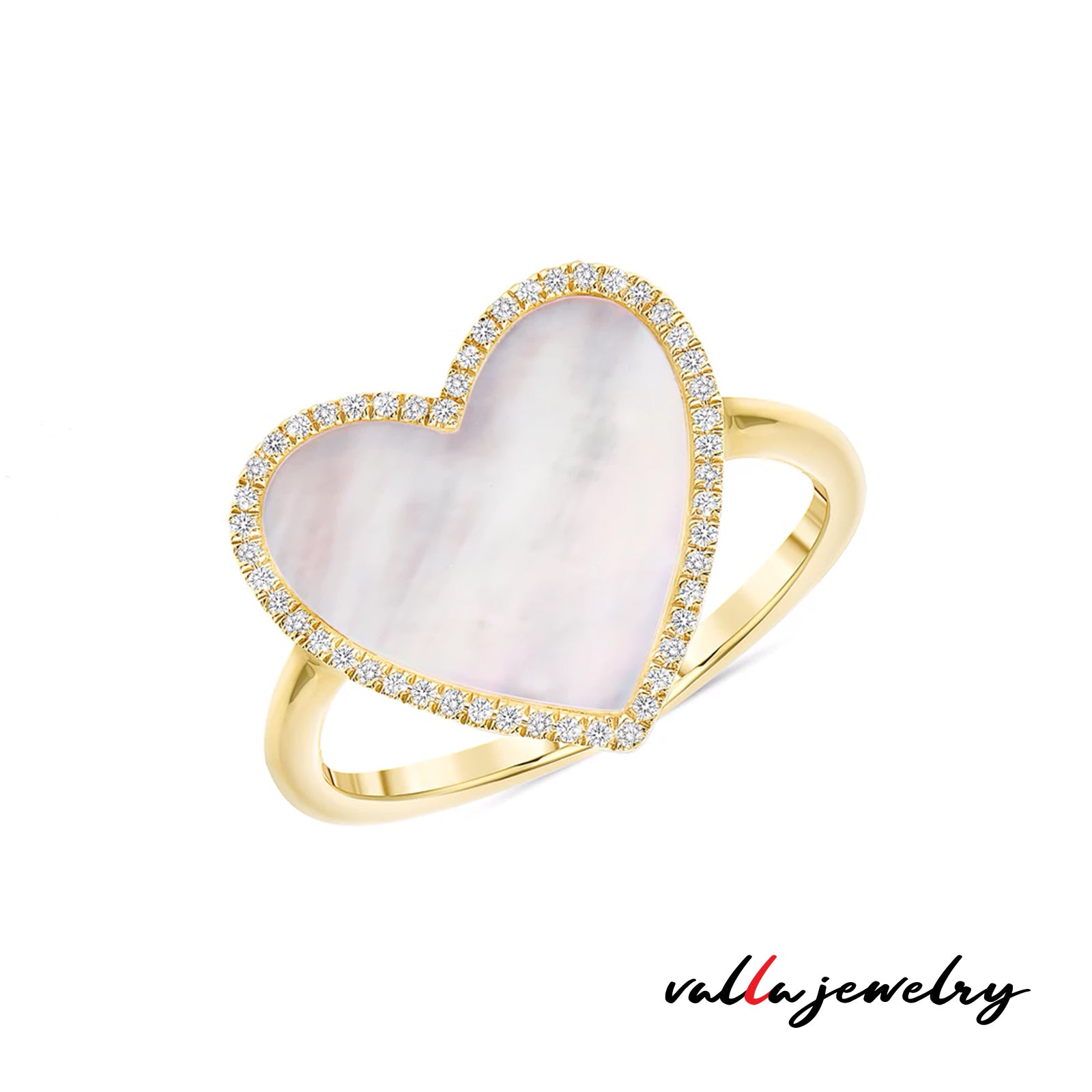 Mother of Pearl Heart Ring Valla Jewelry V0242 - Main Image