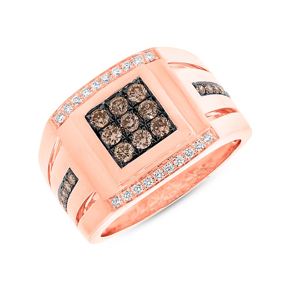 Unique Champagne Diamond Men's Ring V0320