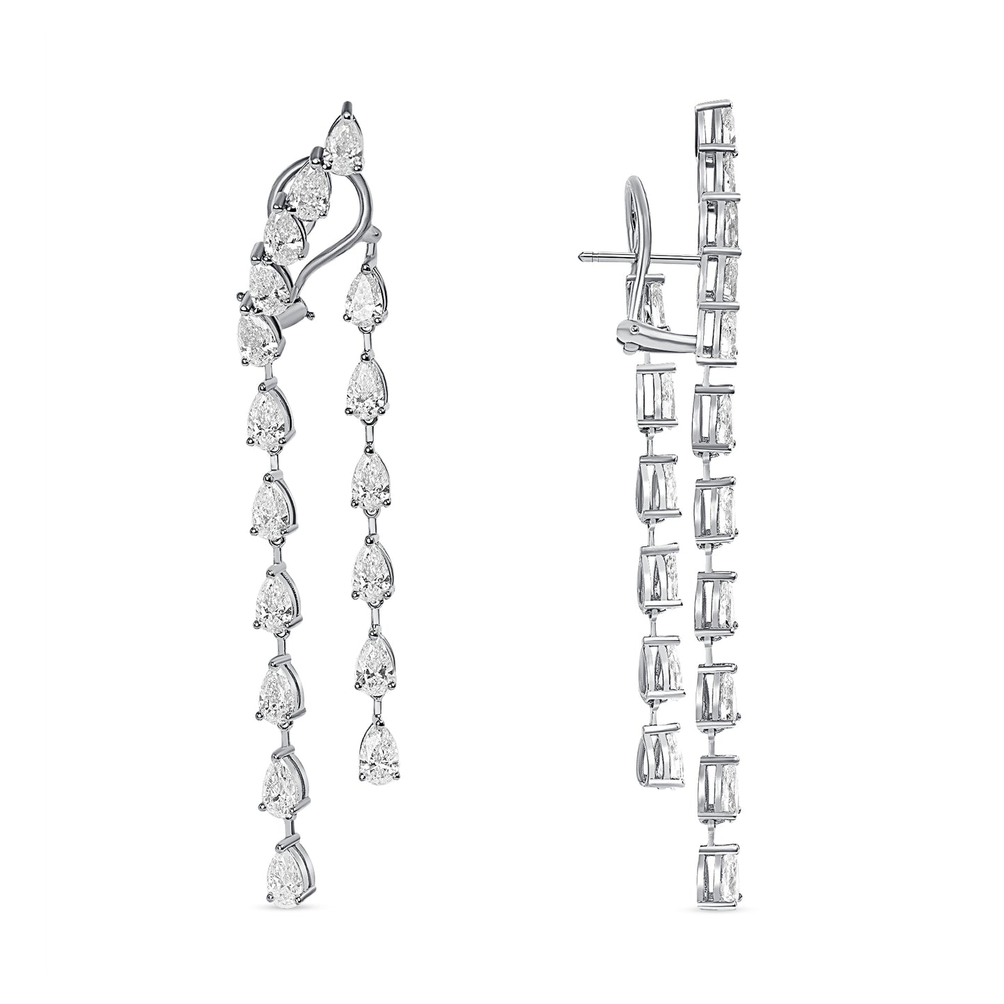 Customizable Pear Shape Diamond Dangling Earrings