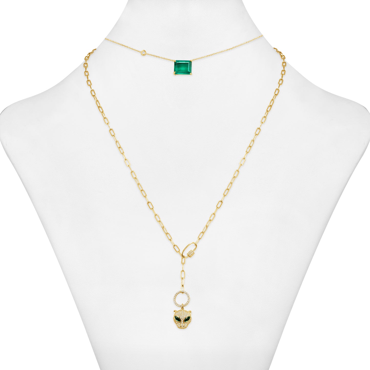 4 Layers Emerald and Malachite Necklaces