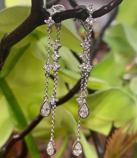 Lariat Drop Diamond Earring