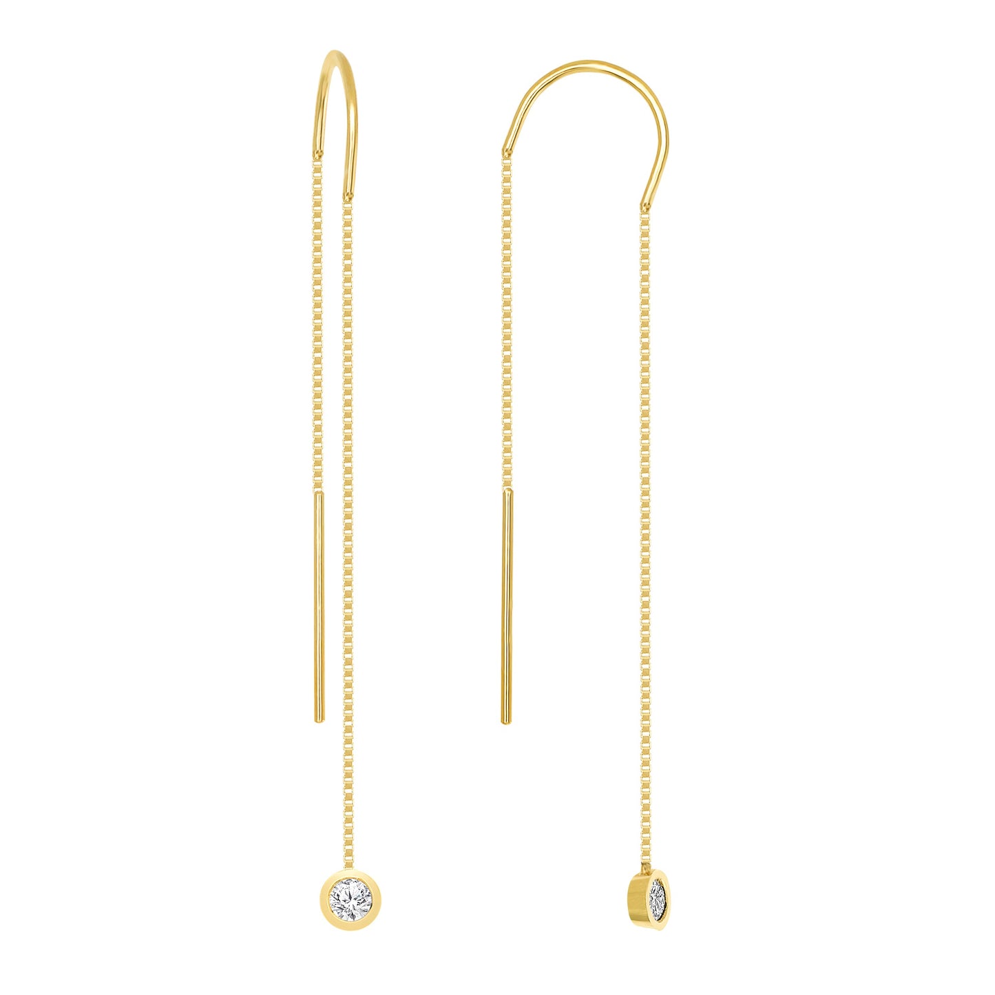 Trendy Lariat Earrings with Diamonds