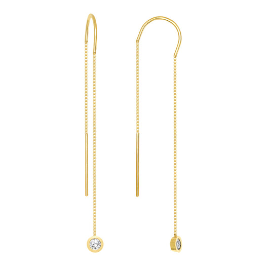 Trendy Lariat Earrings with Diamonds