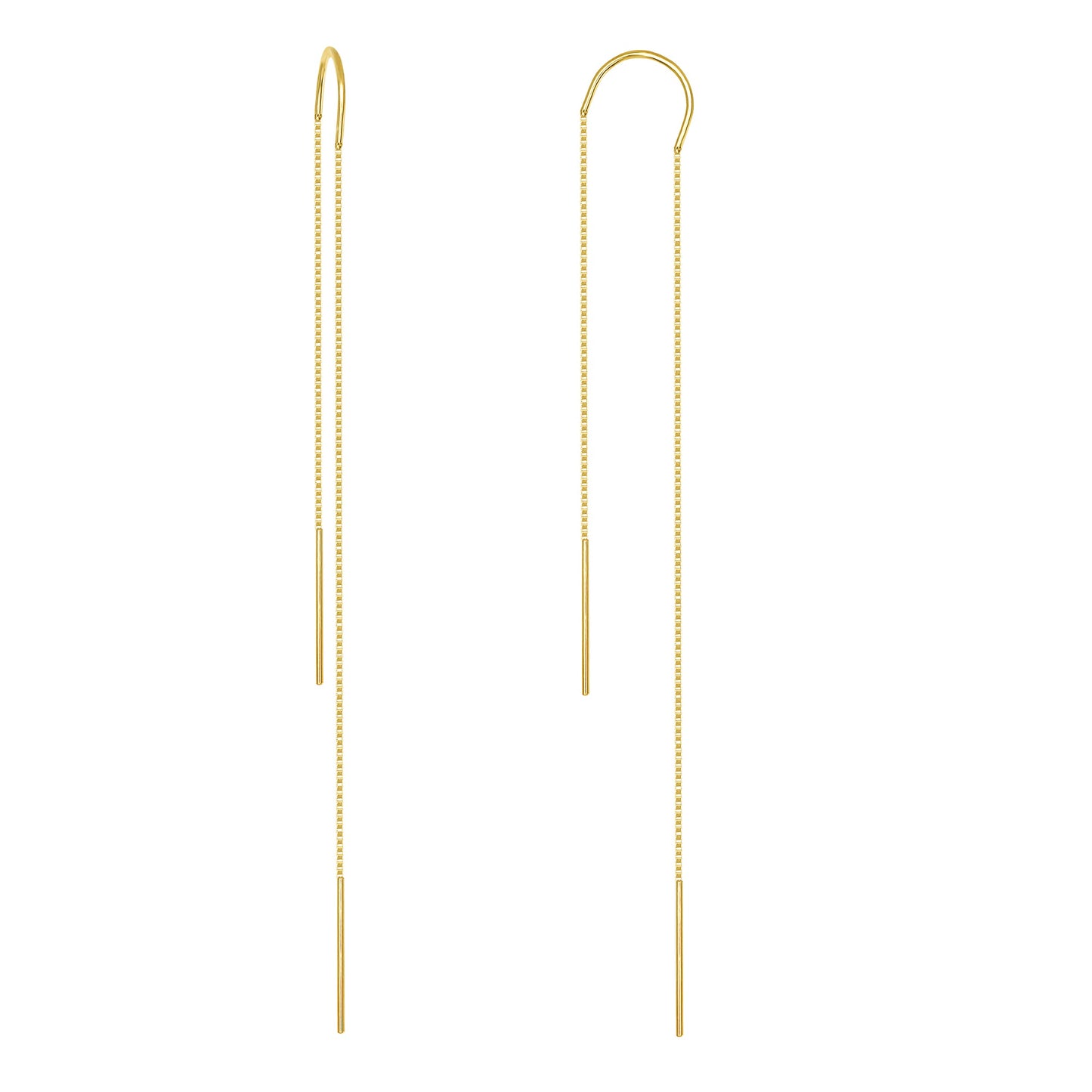 14k Yellow Gold Trendy Simple Lariat Earring