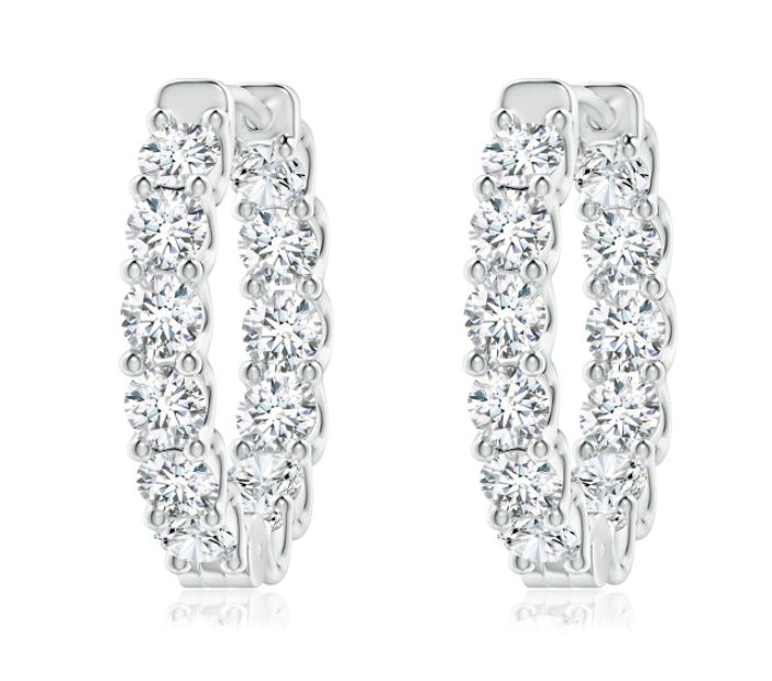 14k White Gold Diamond Earring V0343