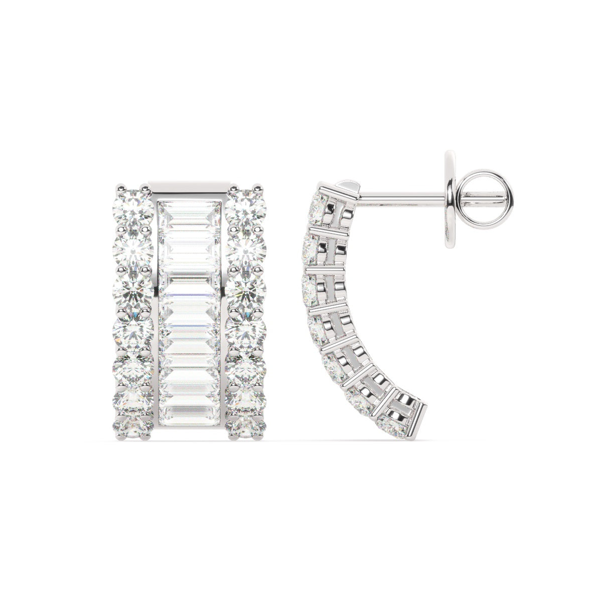 14k White Gold Diamond Earring V0348