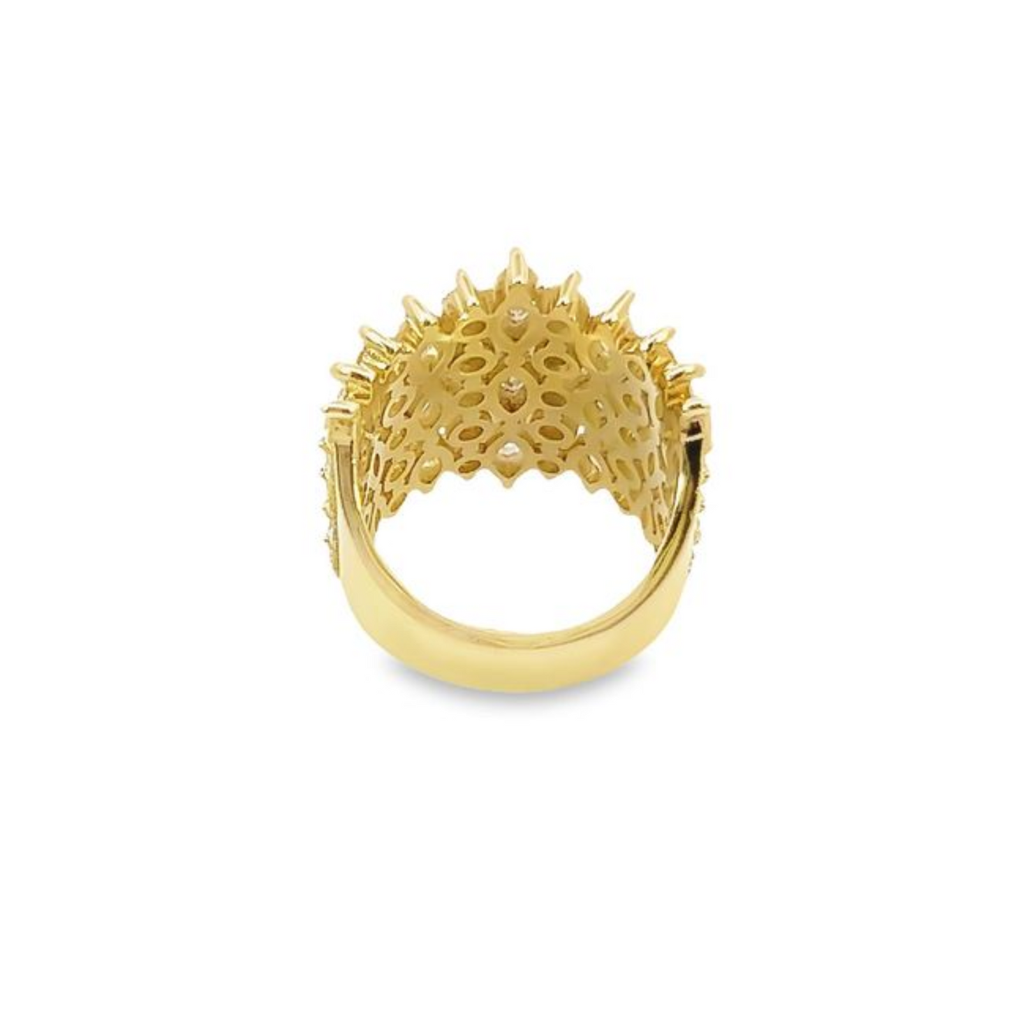 14k Yellow Gold Diamond Marquise And Round Cut Ring 2.35c