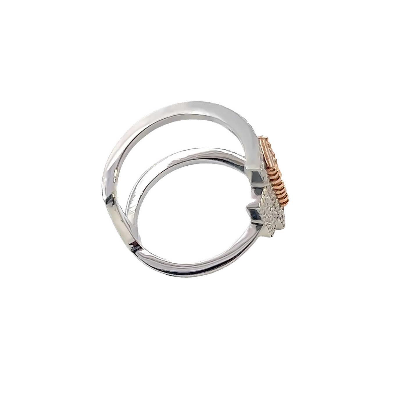 18k White Gold Diamond Round Cut Ring .66c