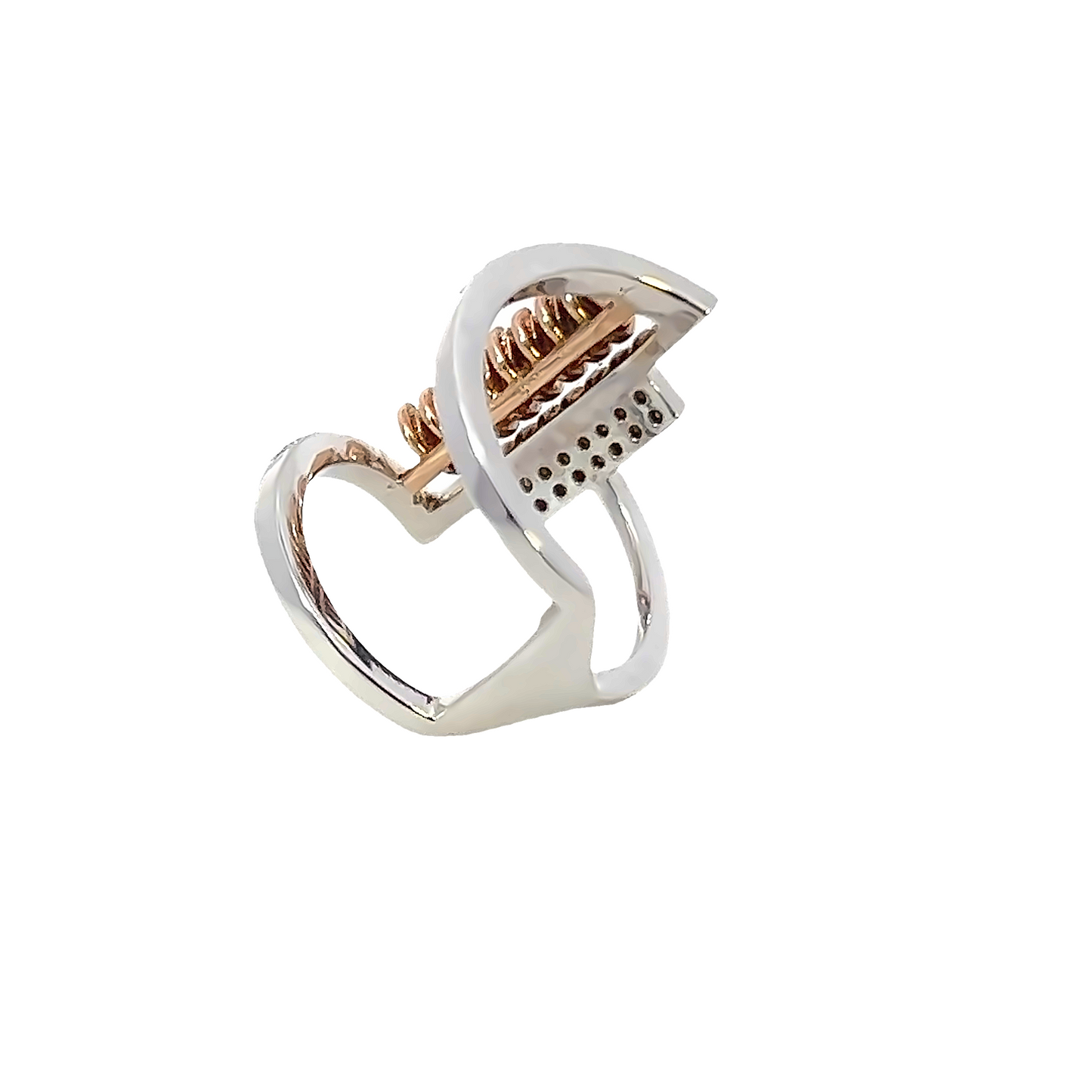 18k White Gold Diamond Round Cut Ring .66c