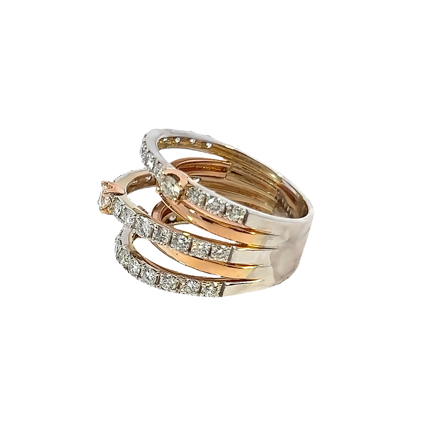18k Rose Gold Diamond Round Cut 1.98c