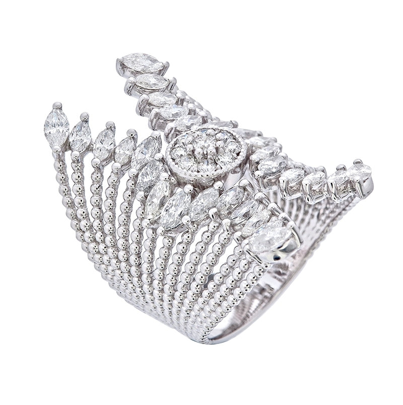 18K White Gold Diamond Ring V0367