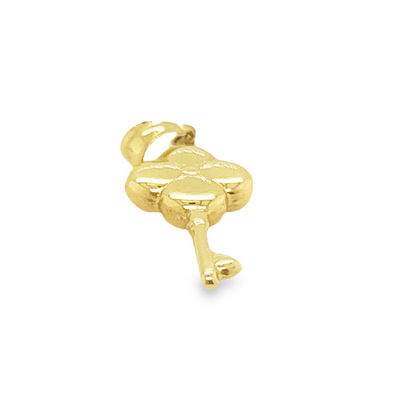 Yellow Gold Natural Diamond Key Pendant