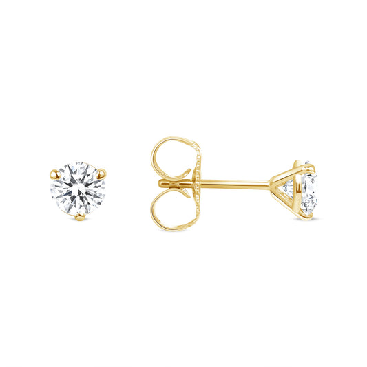 14K Yellow Gold Stud Earring With .80c VS Diamond