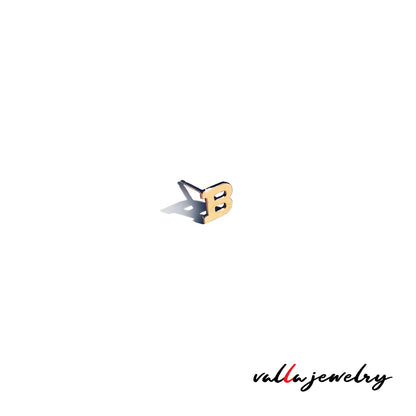 14k Yellow Gold Initial Earrings