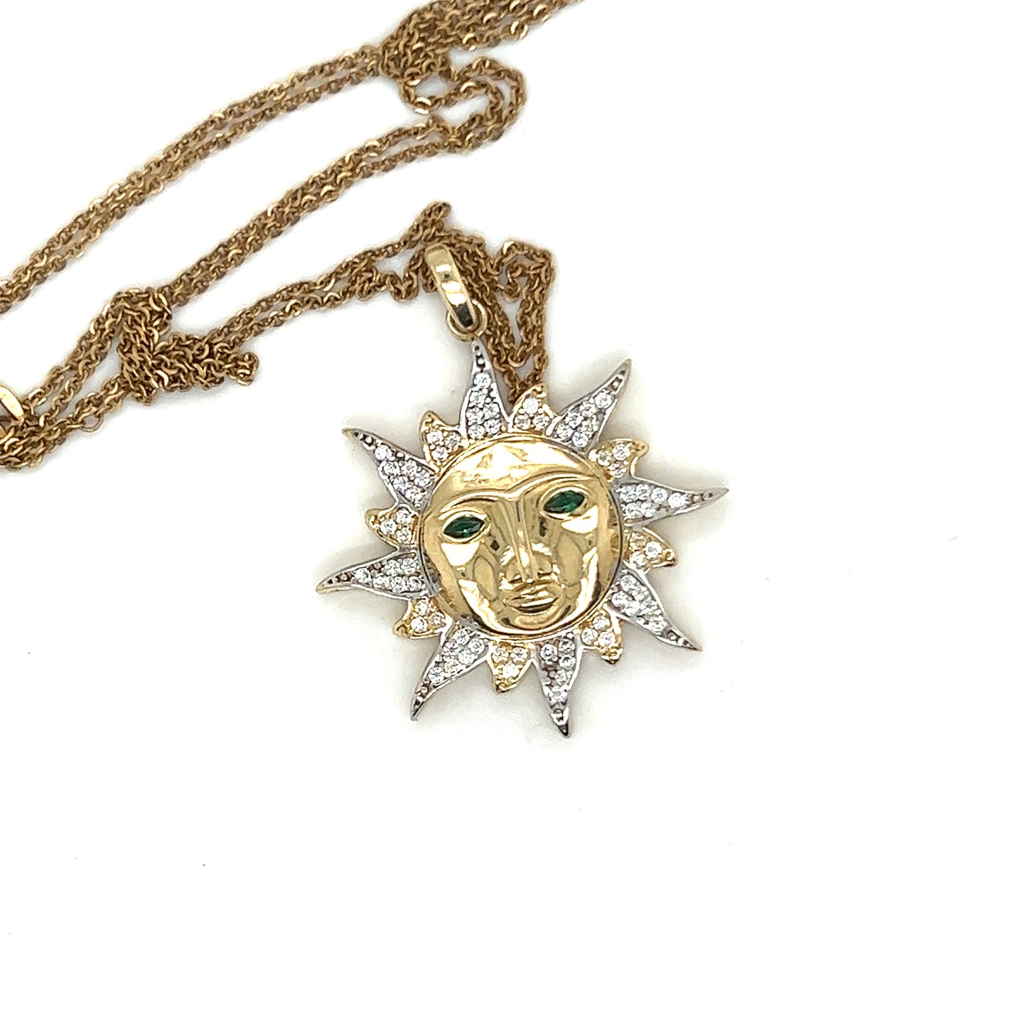 Yellow Gold Natural Diamond Face Of The Pendant