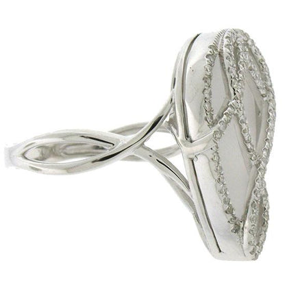 Diamond & 8.21ct White Topaz 14k White Gold Ring - 0.41ct