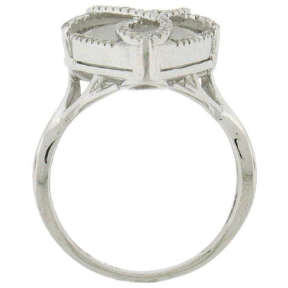 Diamond & 8.21ct White Topaz 14k White Gold Ring - 0.41ct