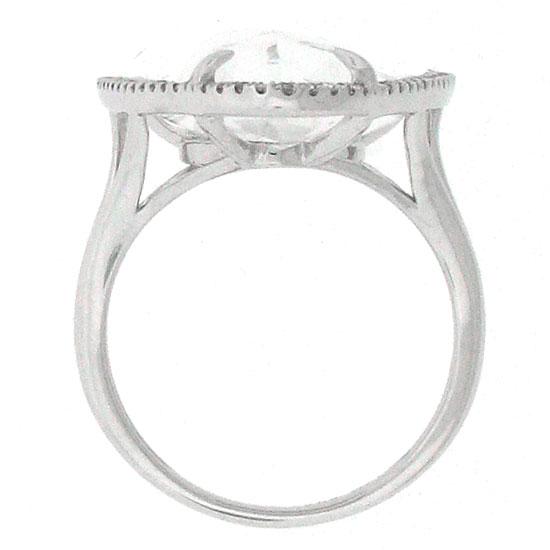 Diamond & 17.52ct White Topaz 14k White Gold Ring - 0.57ct