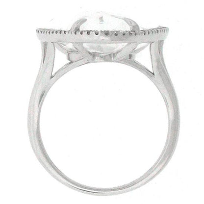 Diamond & 17.52ct White Topaz 14k White Gold Ring - 0.57ct