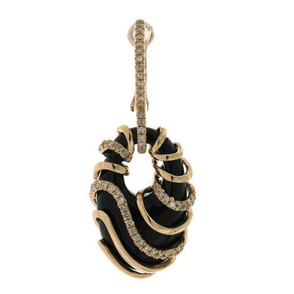 Diamond & 18.68ct Onyx 14k Rose Gold Earring - 0.50ct