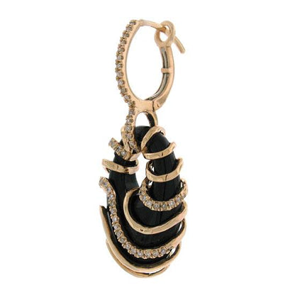 Diamond & 18.68ct Onyx 14k Rose Gold Earring - 0.50ct