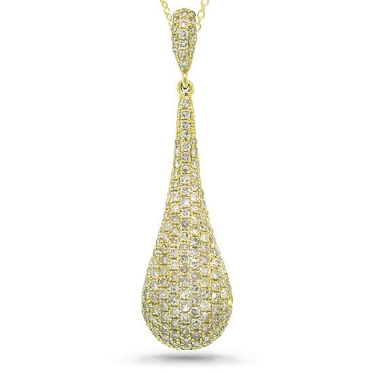 14k Yellow Gold Diamond Pave Pendant - 1.08ct