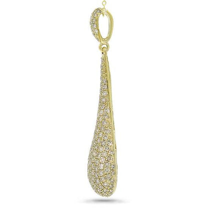 14k Yellow Gold Diamond Pave Pendant - 1.08ct