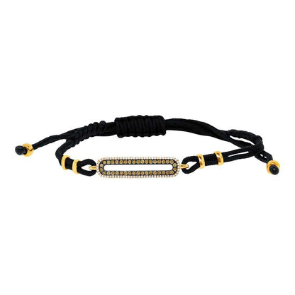 14k Yellow Gold White & Champagne Diamond Bar Bracelet