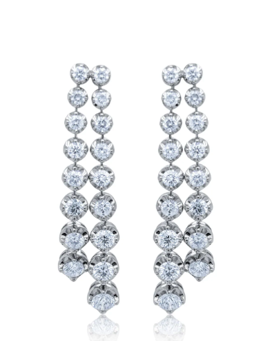 18k White Gold Dangle Earrings For Women Dangle Stud Earring