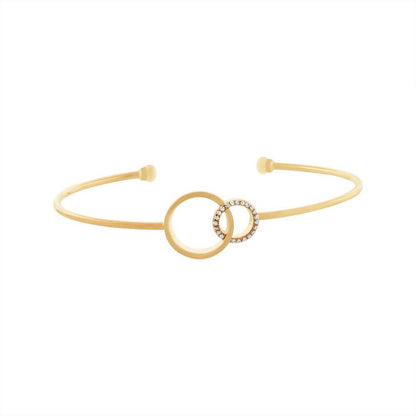 14k Yellow Gold Diamond Bangle - 0.07ct