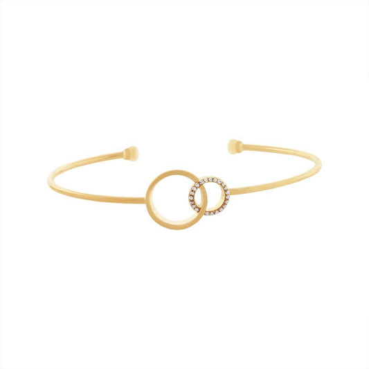 14k Yellow Gold Diamond Bangle - 0.07ct
