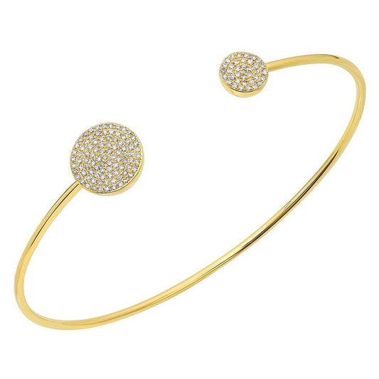 14k Yellow Gold Diamond Bangle - 0.37ct
