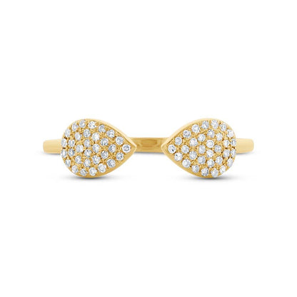 14k Yellow Gold Diamond Lady's Ring Size 6 - 0.18ct