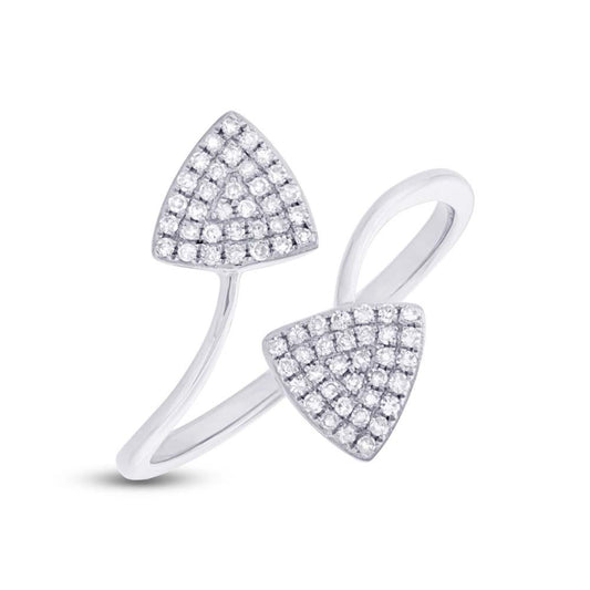 14k White Gold Diamond Triangle Lady's Ring - 0.18ct