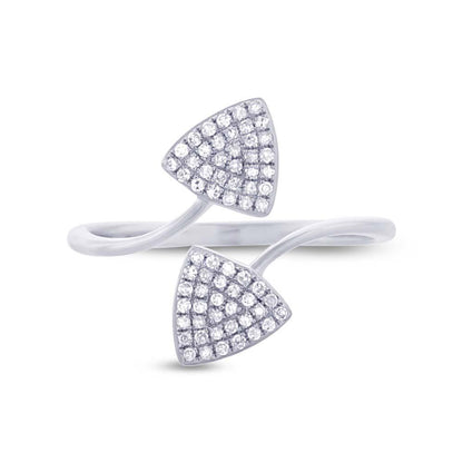 14k White Gold Diamond Triangle Lady's Ring - 0.18ct