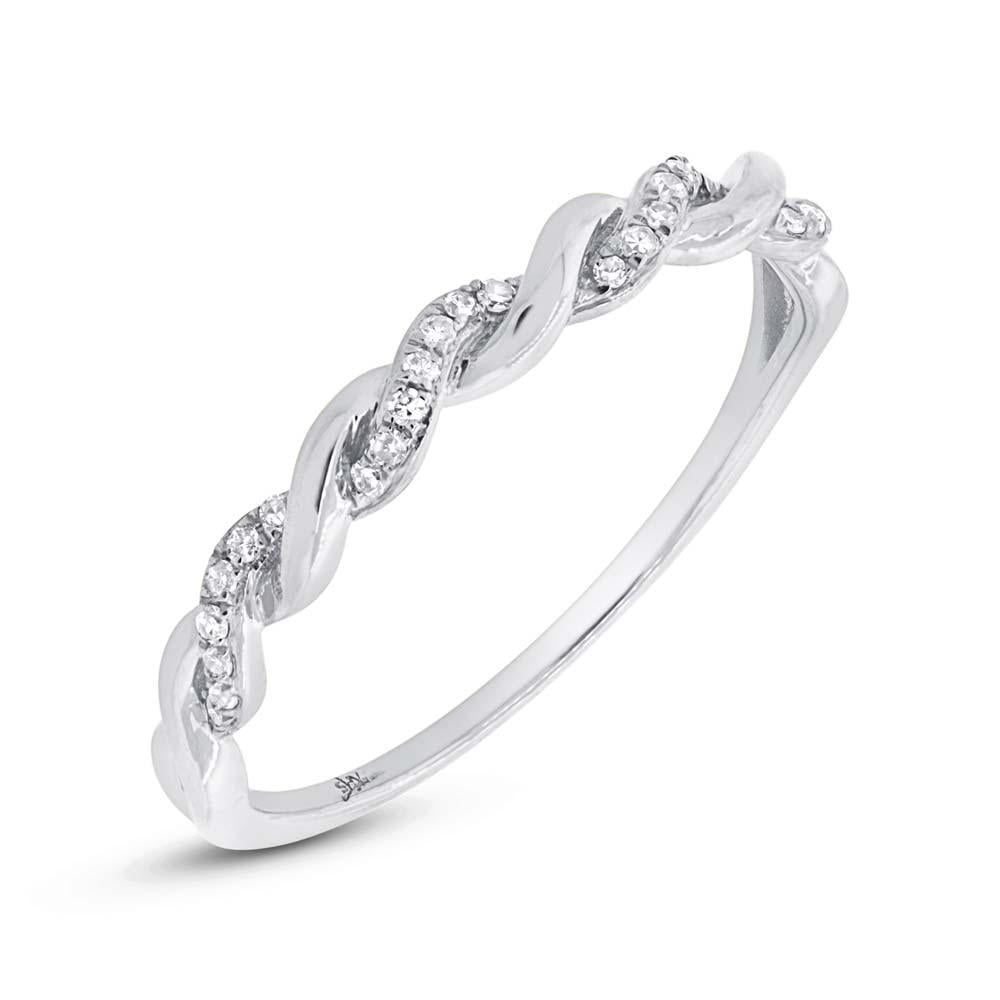 14k White Gold Diamond Lady's Ring - 0.07ct