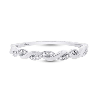 14k White Gold Diamond Lady's Ring - 0.07ct