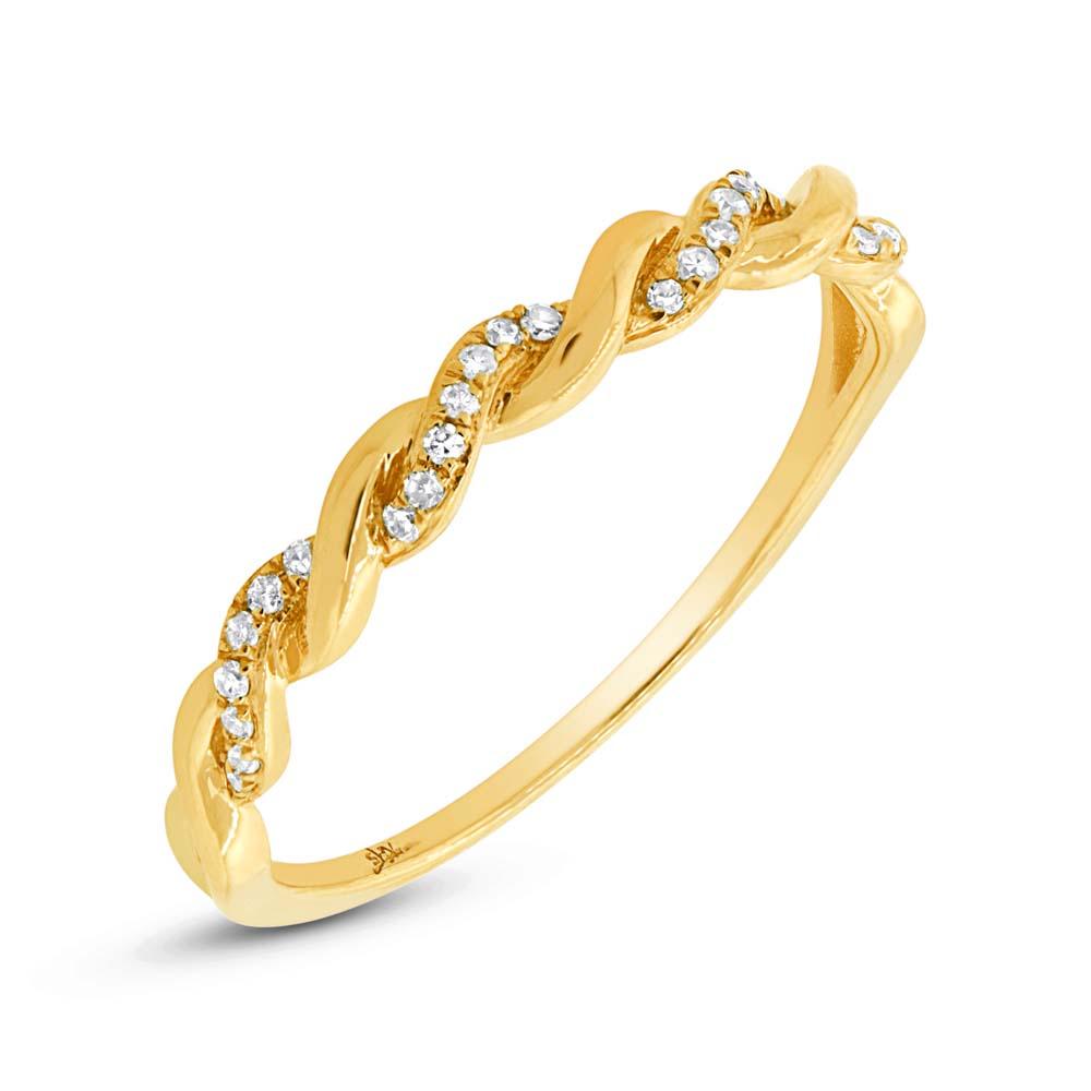 14k Yellow Gold Diamond Lady's Ring Size 5 - 0.07ct