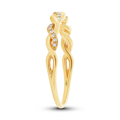 14k Yellow Gold Diamond Lady's Ring Size 5 - 0.07ct