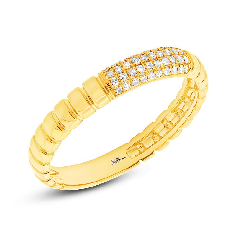14k Yellow Gold Diamond Lady's Ring - 0.12ct