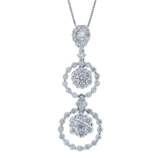 18k White Gold Diamond Pendant - 1.64ct
