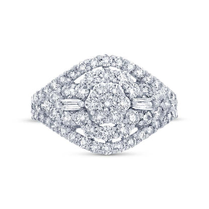 18k White Gold Diamond Lady's Ring - 1.84ct