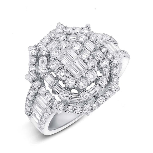 18k White Gold Diamond Lady's Ring - 1.84ct