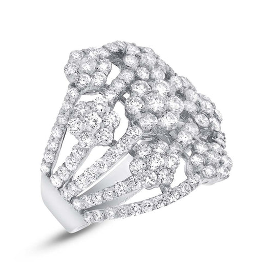 18k White Gold Diamond Lady's Ring - 3.16ct