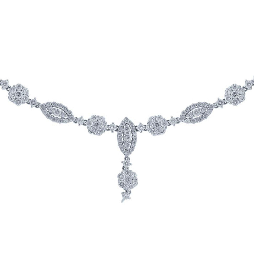 18k White Gold Diamond Necklace - 5.07ct V0102