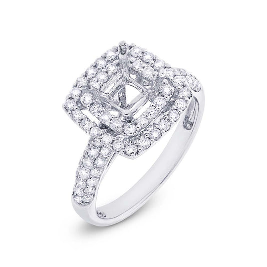 18k White Gold Diamond Semi-mount Ring - 1.06ct