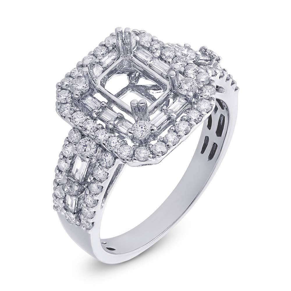 18k White Gold Diamond Semi-mount Ring - 1.10ct